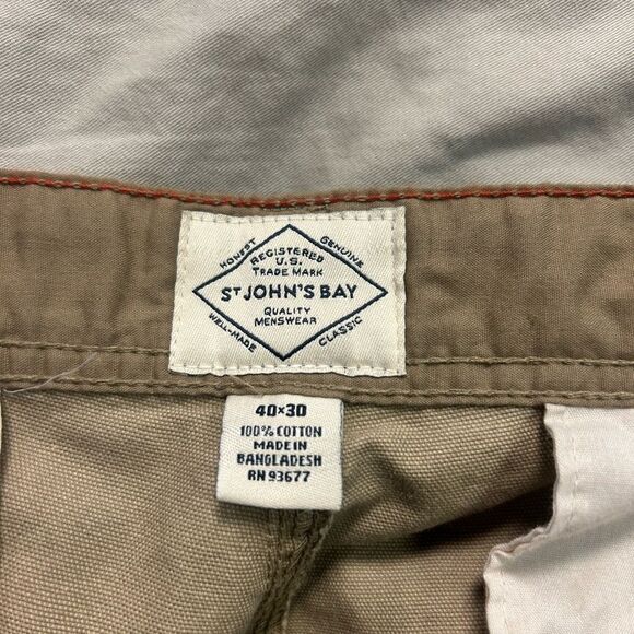 St John Bay Men's 40 X 30 tan pants - Picture 3 of 6